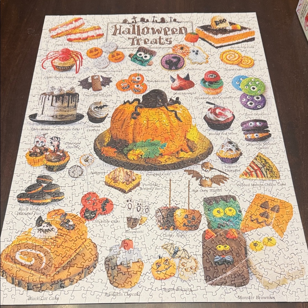 Master Pieces linen Halloween Treats Puzzle. 1000 pieces.  Complete. - Picture 3 of 4